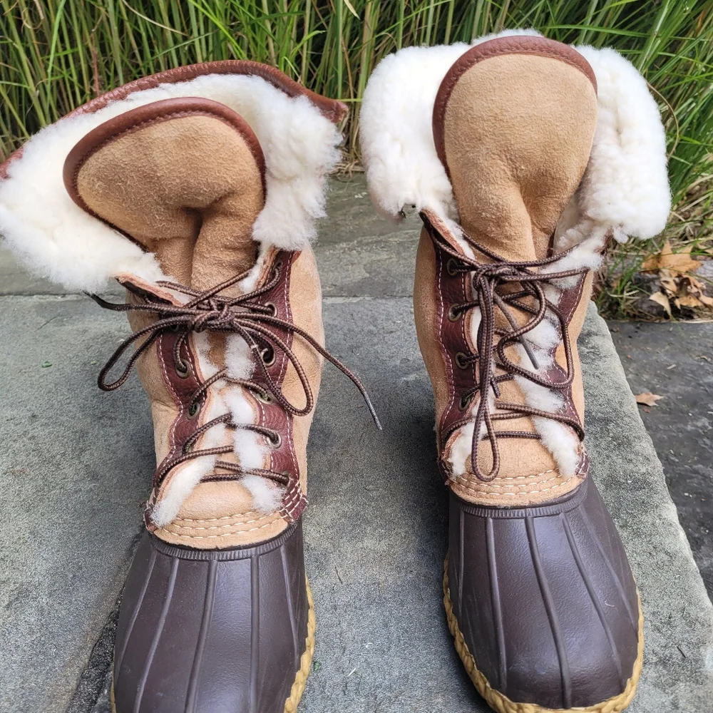 L.L.Bean Shearling Duck Boots Signature Wicked Good Boots